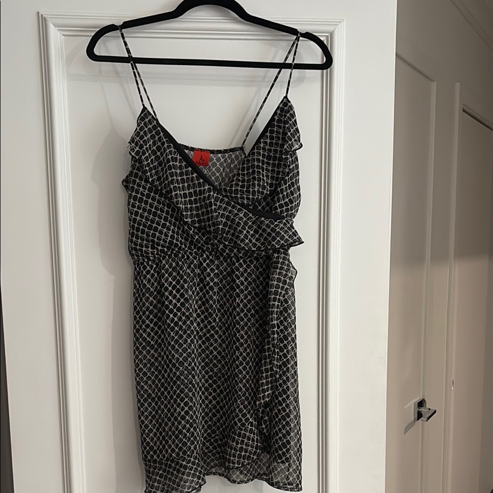 Hello Miss Black and White Geometric Mini Dress